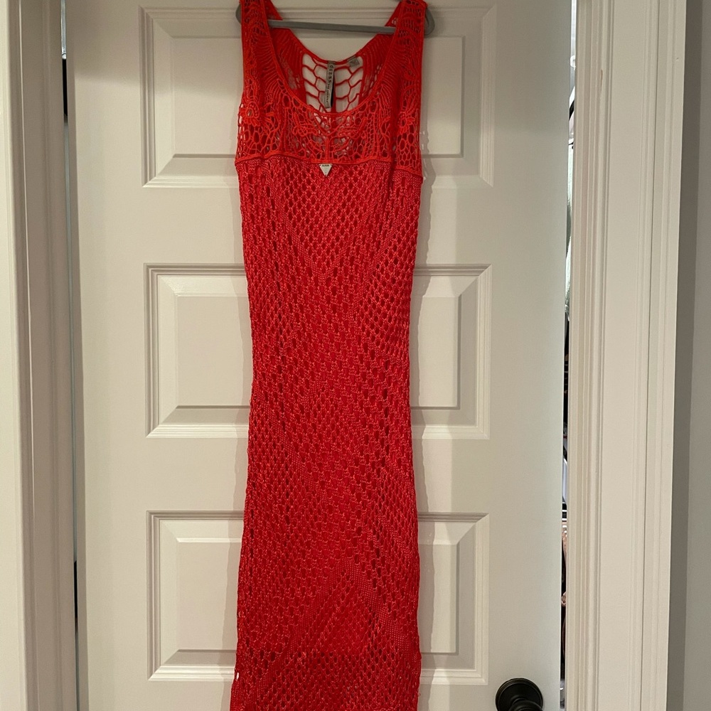 Guess crochet coral dress